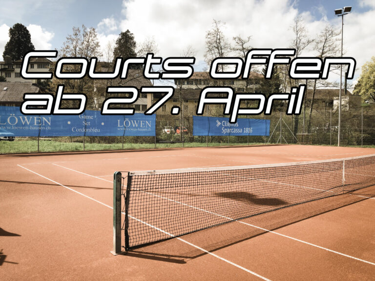 Tennisplätze ab 27. April 2024 offen