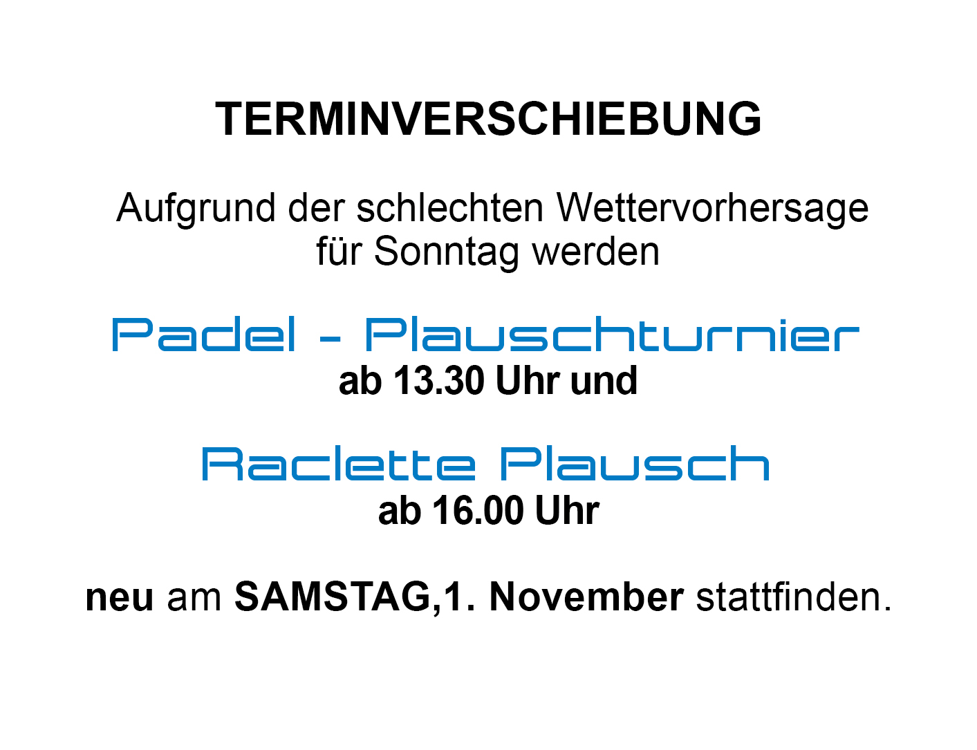 Mehr über den Artikel erfahren Padel Plauschturnier und Racletteplausch